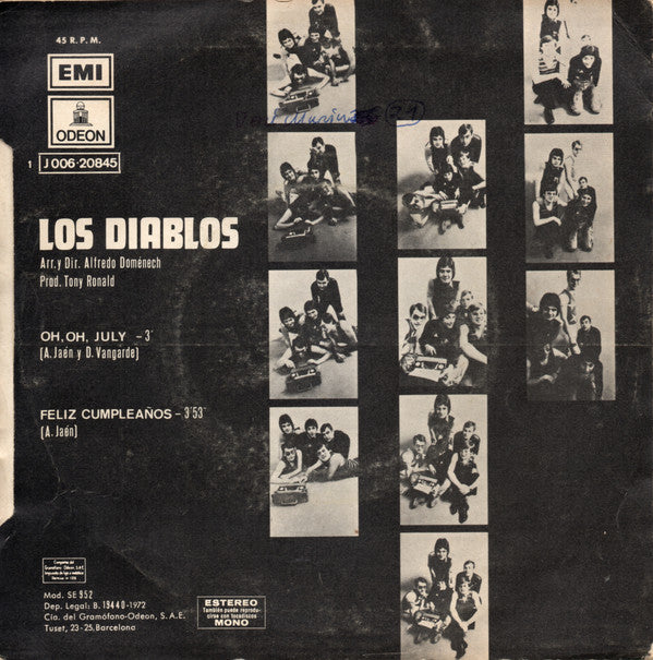Los Diablos (2) : Oh, Oh, July (7", Single)
