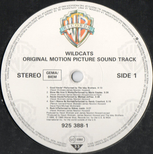 Various : Wildcats (Original Motion Picture Sound Track) (LP, Album)