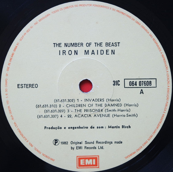 Iron Maiden : The Number Of The Beast (LP, Album, RE)