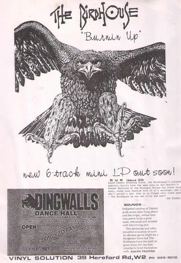 The Birdhouse : Burnin' Up (12", MiniAlbum, TP, W/Lbl)