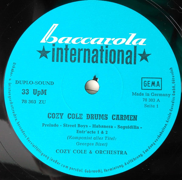 Cozy Cole & Orchestra* : Cozy Cole Drums Carmen (LP, Album)