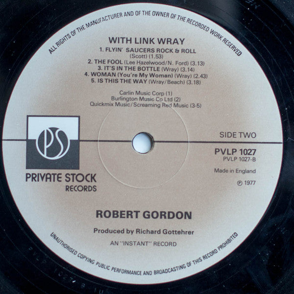 Robert Gordon (2) With Link Wray : Robert Gordon With Link Wray (LP, Album, Tan)