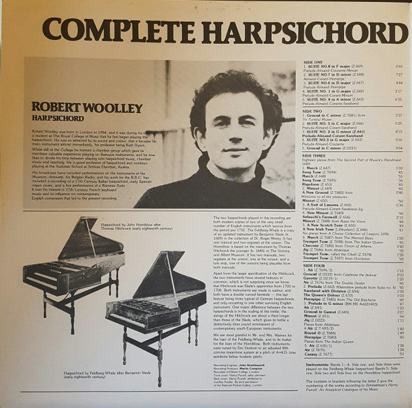 Henry Purcell - Robert Woolley : Complete Music For Harpsichord (2xLP, Album)