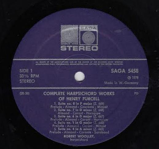 Henry Purcell - Robert Woolley : Complete Music For Harpsichord (2xLP, Album)