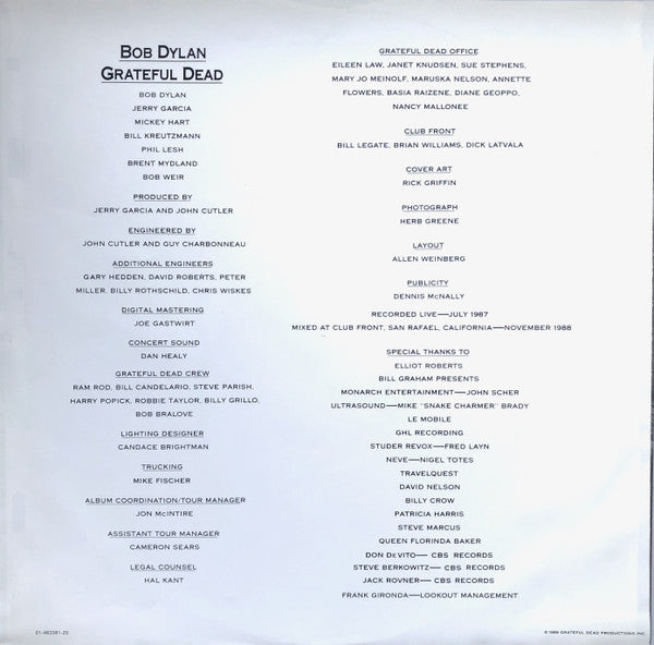 Bob Dylan & The Grateful Dead : Dylan & The Dead (LP, Album)