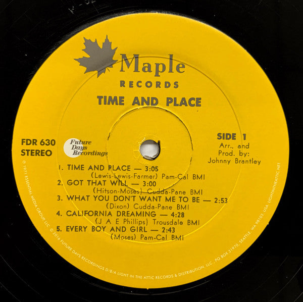 Lee Moses : Time And Place (LP, Album, RE, RM, Gat)