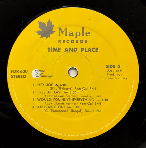 Lee Moses : Time And Place (LP, Album, RE, RM, Gat)
