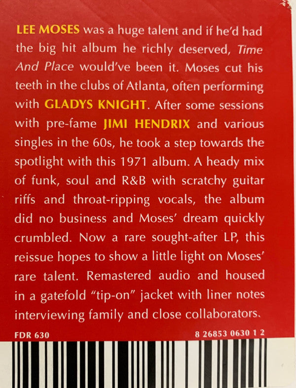 Lee Moses : Time And Place (LP, Album, RE, RM, Gat)