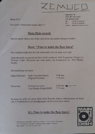 Bossi : Time To Make The Floor Burn (12")