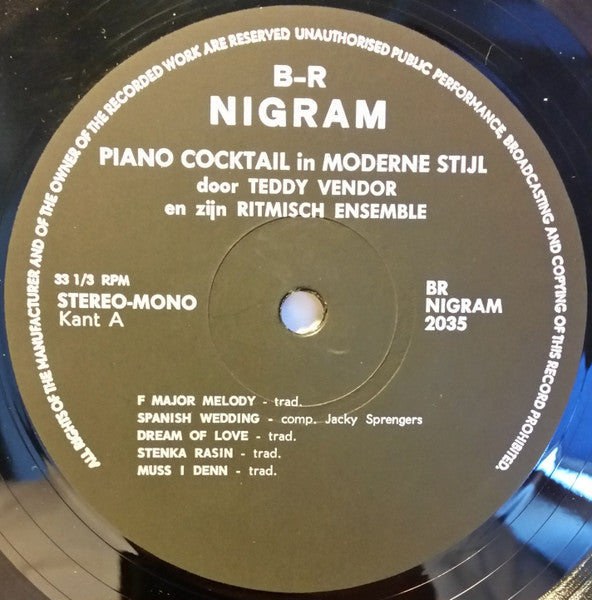 Teddy Vendor : Piano Cocktail (LP, Album)