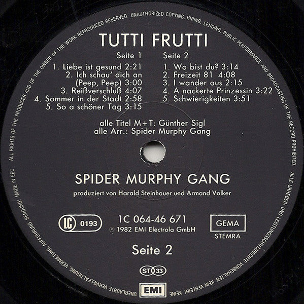 Spider Murphy Gang : Tutti Frutti (LP, Album)