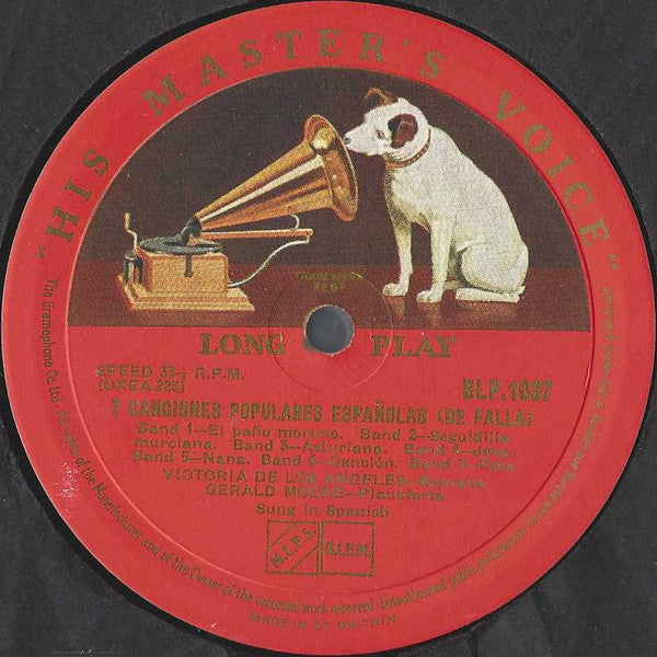 Manuel De Falla, Enrique Granados, Joaquín "Quinito" Valverde, Victoria De Los Angeles, Gerald Moore : Seven Popular Spanish Songs, Etc. (10", Mono)
