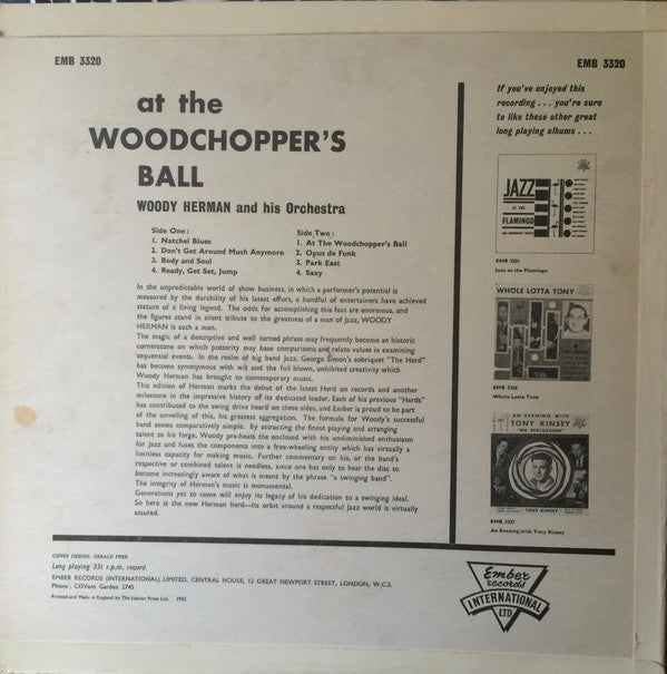 Woody Herman And His Orchestra : At The Woodchoppers Ball (LP, Album)