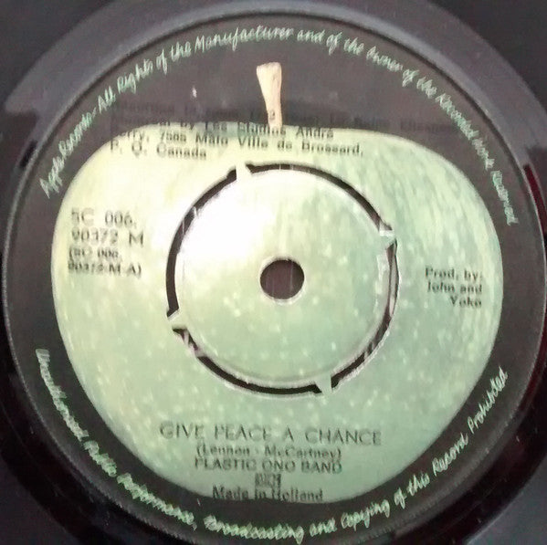 Plastic Ono Band* : Give Peace A Chance (7", Single, Mono)