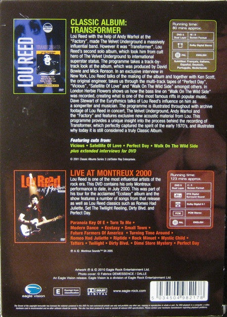 Lou Reed : Classic Album: Transformer / Live At Montreux 2000 (DVD-V, PAL + DVD-V, Multichannel, PAL, DTS + Box, )