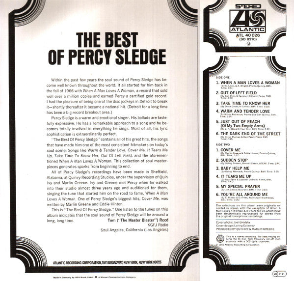Percy Sledge : The Best Of Percy Sledge (LP, Comp, RE)