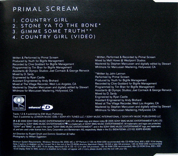 Primal Scream : Country Girl (CD, Single, Enh)