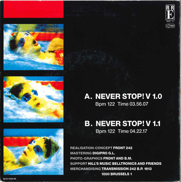 Front 242 : Never Stop! (7", Single, lar)