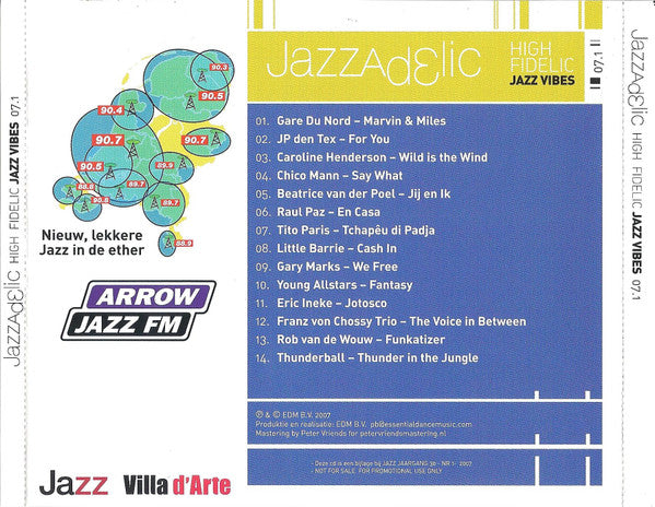 Various : Jazzadelic 07.1 High-Fidelic Jazz Vibes (CD, Comp, Promo)