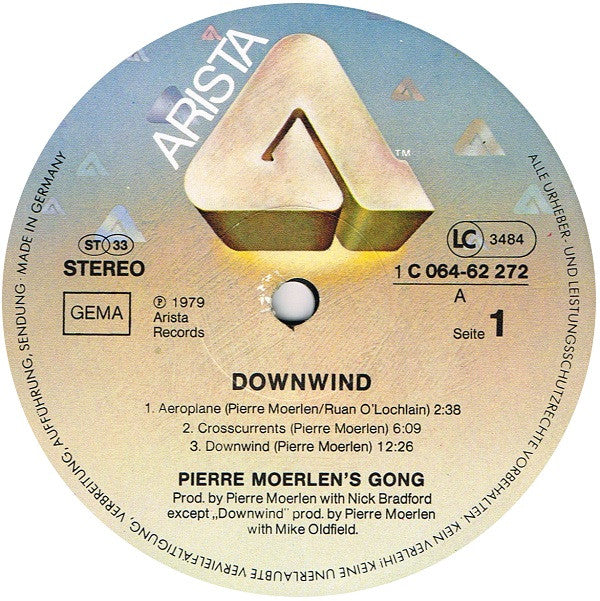 Pierre Moerlen's Gong : Downwind (LP, Album)