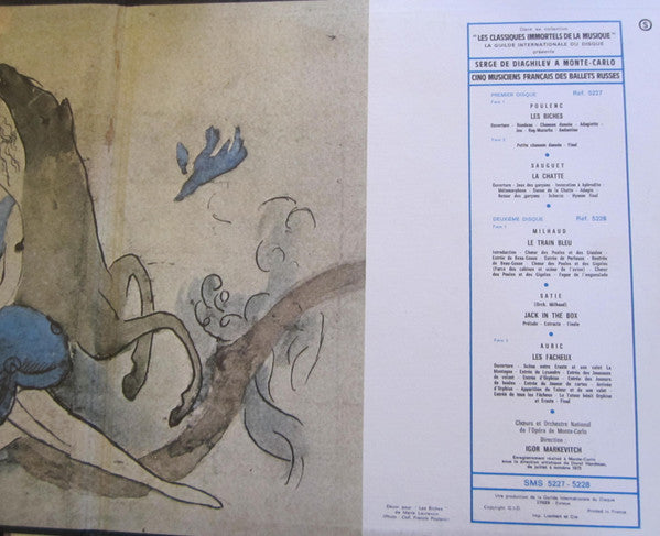 Francis Poulenc / Henri Sauguet / Darius Milhaud / Erik Satie / Georges Auric - Orchestre National De L'Opéra De Monte-Carlo, Igor Markevitch : Igor Markevitch Conducting Monte Carlo National Orchestra-Serge De Diaghilev A Monte-Carlo (2xLP, Album)
