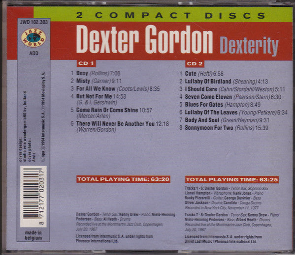 Dexter Gordon : Dexterity (2xCD, Comp)