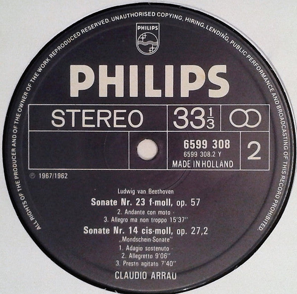 Ludwig van Beethoven - Claudio Arrau : Sonatas (Pathétique / Appassionata / Moonlight) (LP, Album)