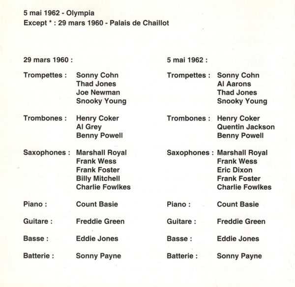 Count Basie Orchestra : En Concert Avec Europe 1 (2xCD, Album)