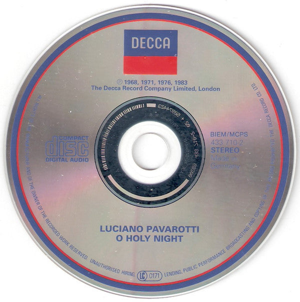 Luciano Pavarotti, Kurt Herbert Adler, National Philharmonic Orchestra : O Holy Night (CD, Comp, RM)