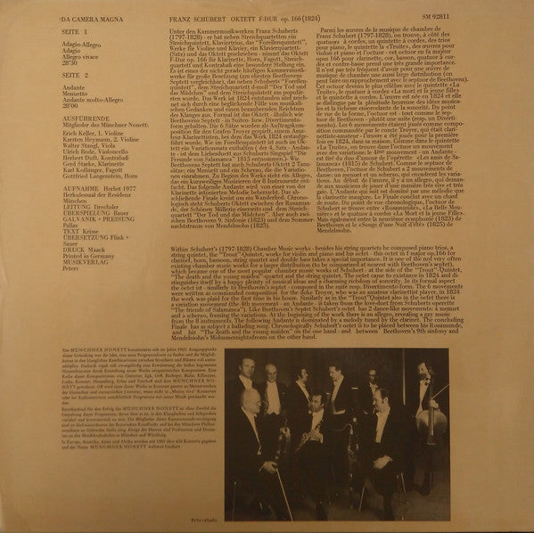 Münchner Nonett  -  Franz Schubert : Oktett F-Dur Op. 166 (LP, Album)