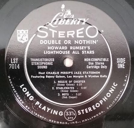Howard Rumsey's Lighthouse All-Stars Host Charlie Persip's Jazz Statesmen : Double Or Nothin' (LP, Album)