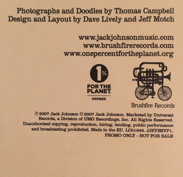 Jack Johnson : If I Had Eyes (7", Single, Promo)