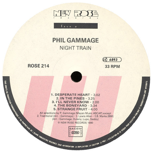 Phillip Gammage : Night Train (LP, Album)
