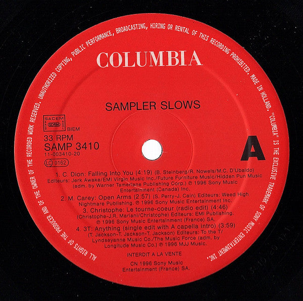 various : Special DJ été 96 - Sampler Slows (Quatre slows enchainés) (12", Mixed, Smplr)