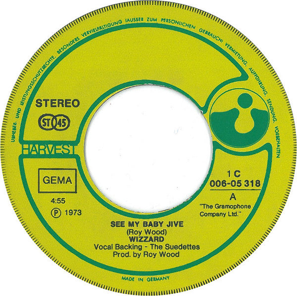Wizzard (2) : See My Baby Jive (7", Single)