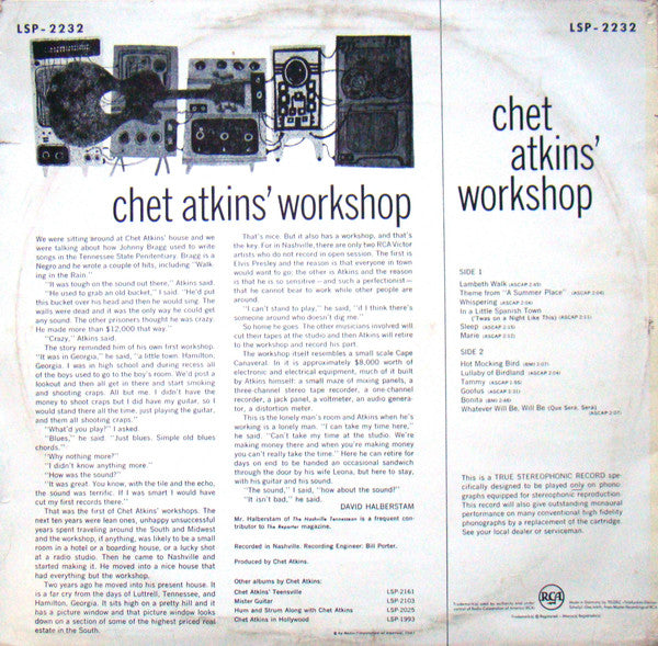 Chet Atkins : Chet Atkins' Workshop (LP, Album)