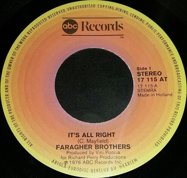 Faragher Bros : It's All Right (7", Single)