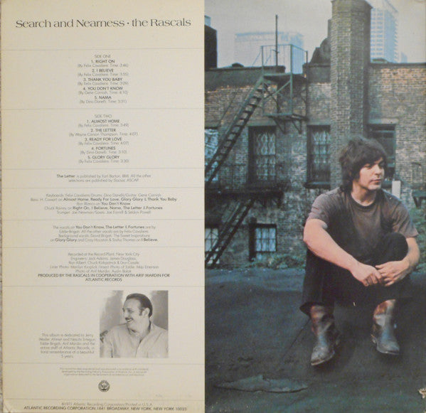 The Rascals : Search And Nearness (LP, Album, RI )