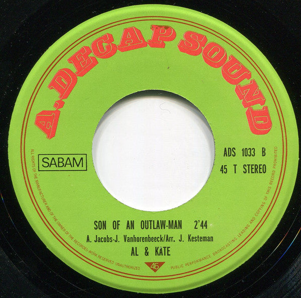 Al & Kate : Son Of An Outlaw Man (7")