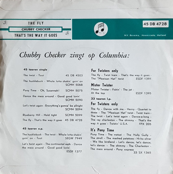Chubby Checker : The Fly (7")