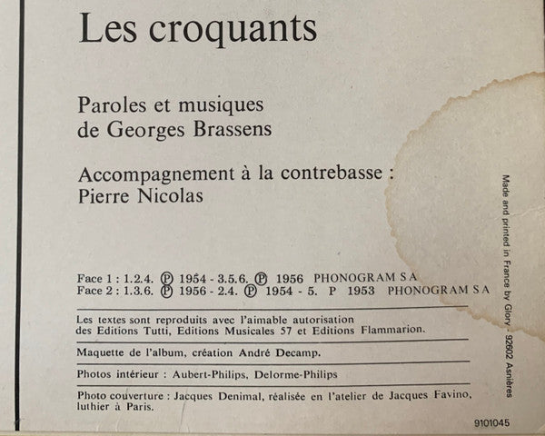 Georges Brassens : 3 - Chanson Pour L'Auvergnat (LP, Album, Comp, RE, Gat)