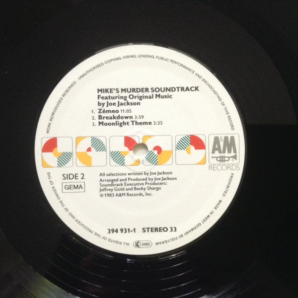 Joe Jackson : Mike's Murder - The Motion Picture Soundtrack (LP, Album)