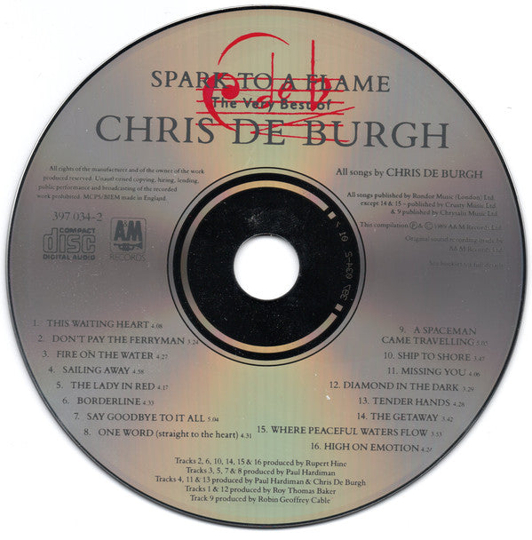 Chris De Burgh : Spark To A Flame (The Very Best Of Chris De Burgh) (CD, Comp, PDO)