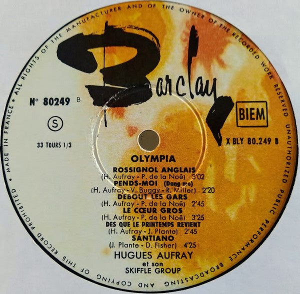 Hugues Aufray Et Son Skiffle Group : Olympia  (LP, Album, Mono)