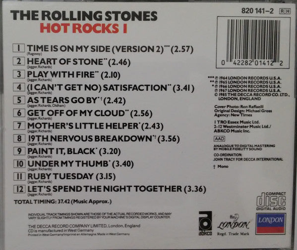 The Rolling Stones : Hot Rocks 1 (CD, Comp, Mono, RE)
