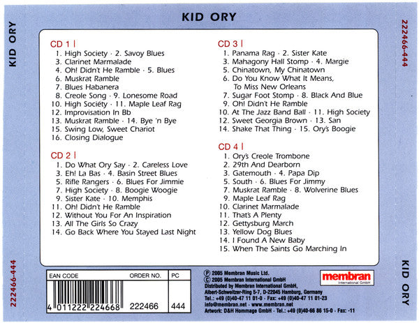 Kid Ory : Mahagony Hall Stomp (4xCD, Comp, RM)