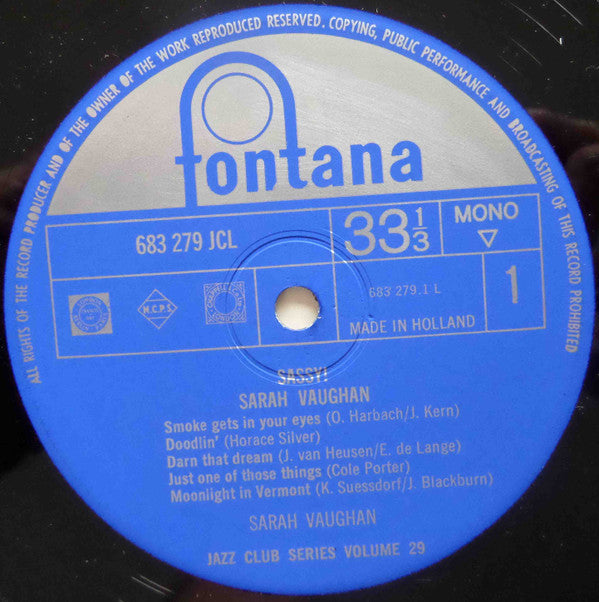 Sarah Vaughan : Sassy! (LP, Album, Mono, RE)