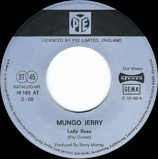 Mungo Jerry : Lady Rose (7", Single)