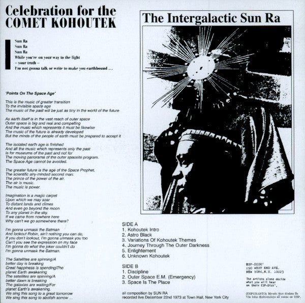 Sun Ra : Concert For The Comet Kohoutek (CD, Album, RE)