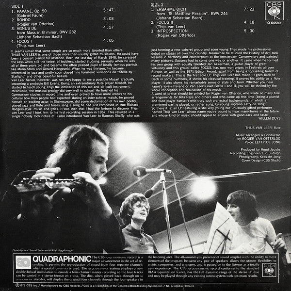 Thijs Van Leer : Introspection (LP, Album, Quad)